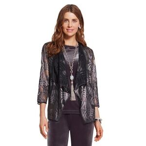 Chico’s Travelers Collection Deco Lace Jacket Size 3 (16 / XL) - Citystorm Gray